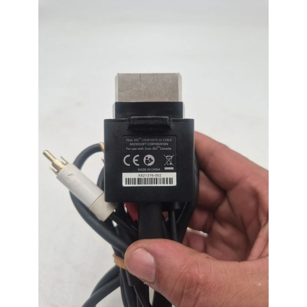 Official OEM Microsoft Xbox 360 AV Composite Audio Video Cable RCA Black